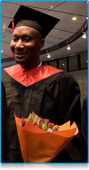 Emmanuel Onyeke from Nigeria who completed an MSc in International Hospitality Management  at WUAS