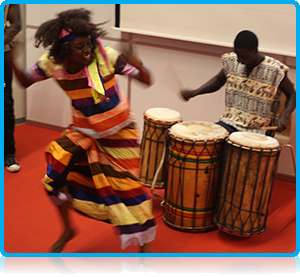The evening was rounded off with an energetic performance by an African drum-and-dance group who after their performance managed to convince several members of the audience to showcase their dance skills!