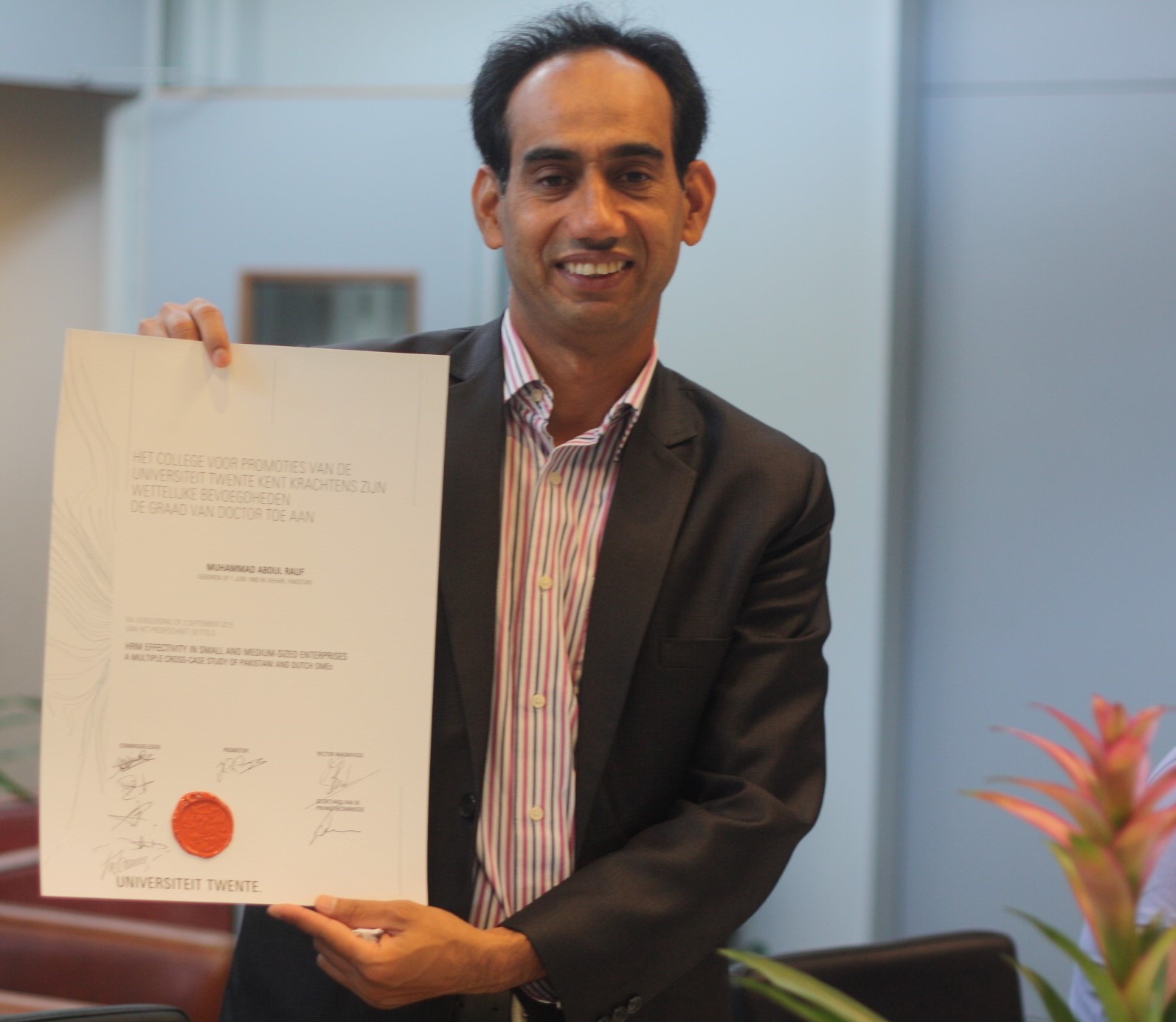 Wittenborg Senior Lecturer, Dr Abdul Rauf, Nominated for Prestigious HRM Award after PhD Dissertation