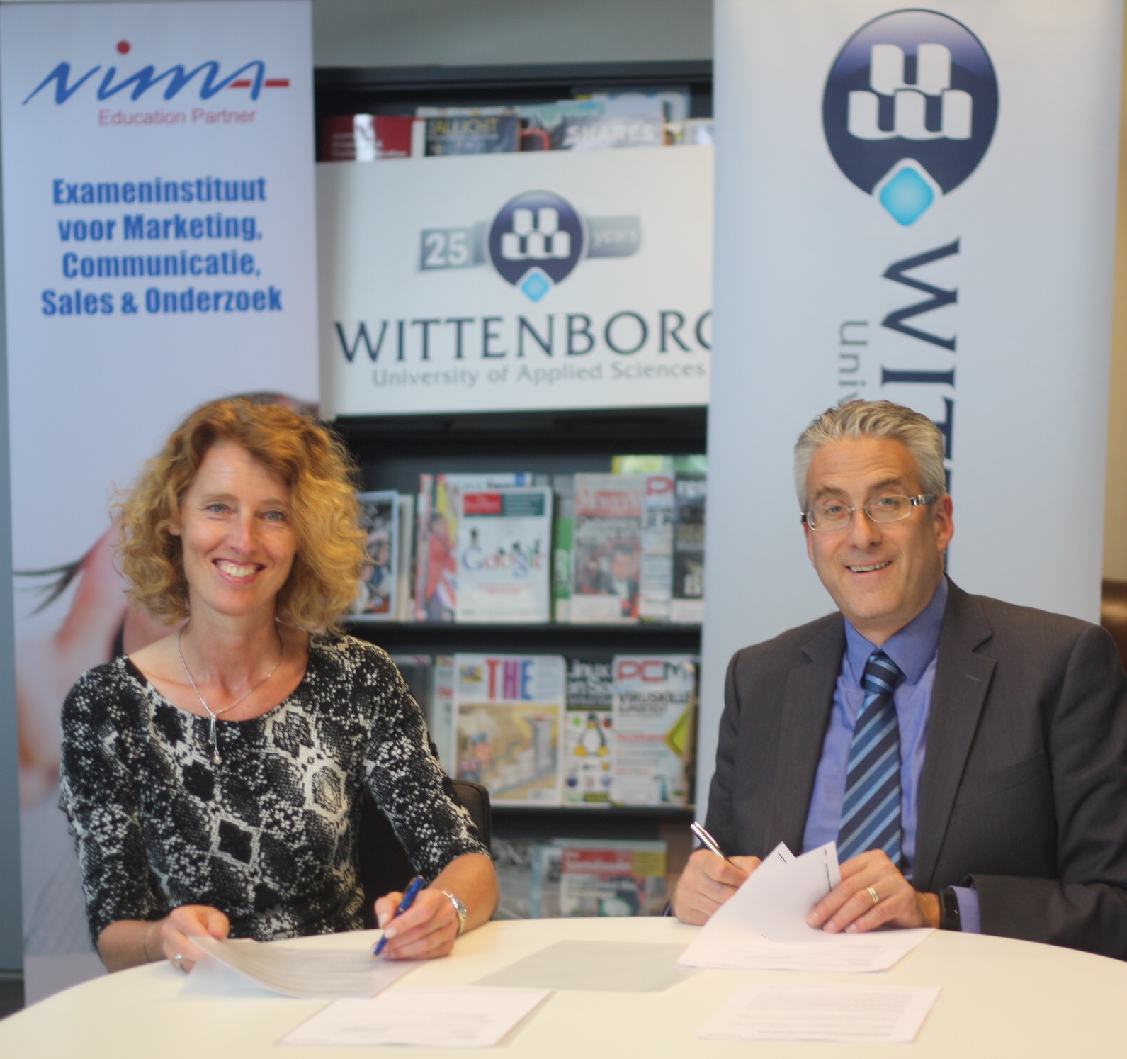 Wittenborg University has signed a contract with the Netherlands Institute for Marketing (NIMA) to offer a fast tracked NIMA B1 and 2 course from September 2015. NIMA is the Dutch authoritative body and exam institute in the field of marketing