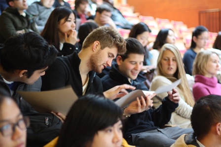 WUAS Students following a seminar at the main campus in Apeldoorn