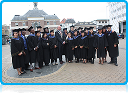 WUAS Graduates outside the Apeldoorn City Hall