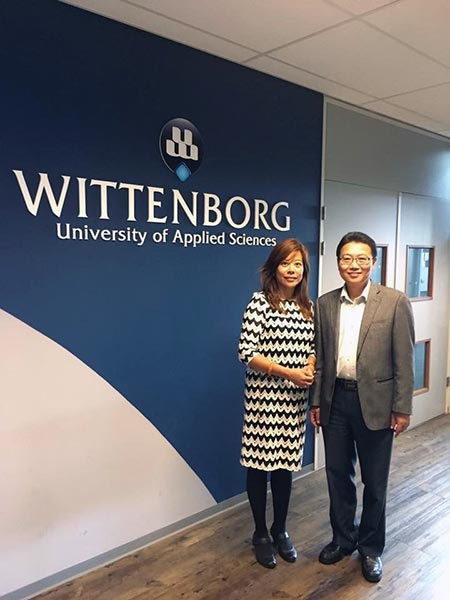 Wittenborg was visited by the Deputy Dean from Nanjing University, China, who was shown around the Apeldoorn campus by CEO Maggie Feng. Welcome to Holland!