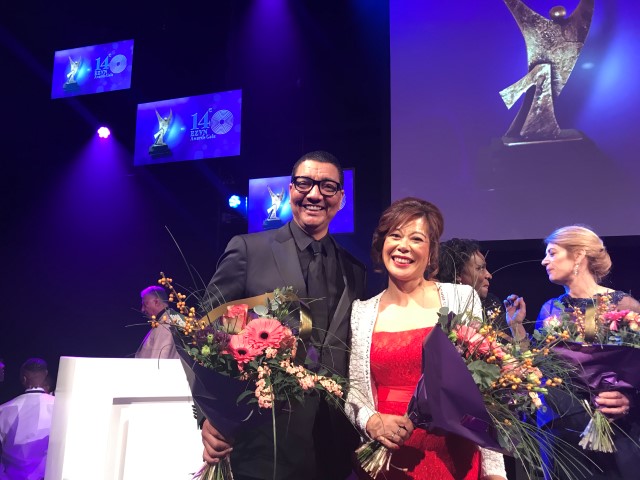 Maggie Feng with Jorgen Raymann - Runner Up Etnische Zakenvrouw van Nederland 2017