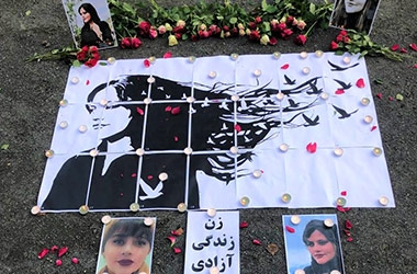 Vigil for Mahsa Amini Led by Iranian Students, in Amaliapark, Apeldoorn