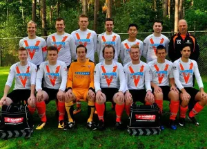 Junyeong Shin with his Apeldoorn football club, Victoria Boys