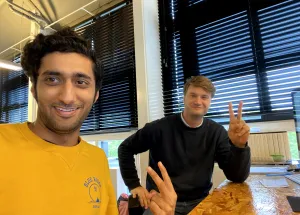 Jawaid with a fellow intern