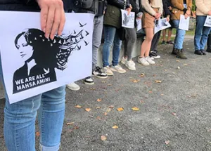 Vigil for Mahsa Amini Led by Iranian Students, in Amaliapark, Apeldoorn 