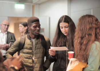 An international group of students ready to learn abroad in the Netherlands. An international group of students ready to learn abroad in the Netherlands.